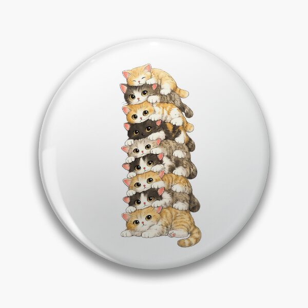 Item preview, Stacked Cozy Cats Illustration designed and sold by CozyMeowLab.