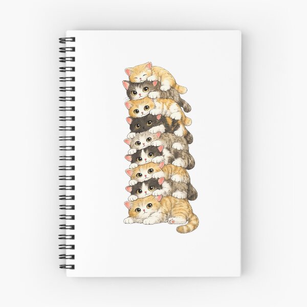 Item preview, Stacked Cozy Cats Illustration designed and sold by CozyMeowLab.
