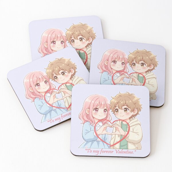 Item preview, My Forever Valentine - Cute Chibi Anime Couple designed and sold by The-Tiny-Canvas.