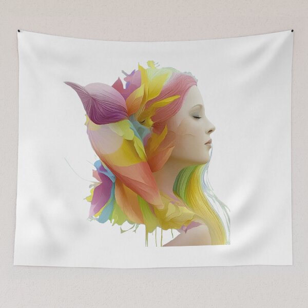 Item preview, a woman with a hummingbird on her shoulder designed and sold by Robindunet.