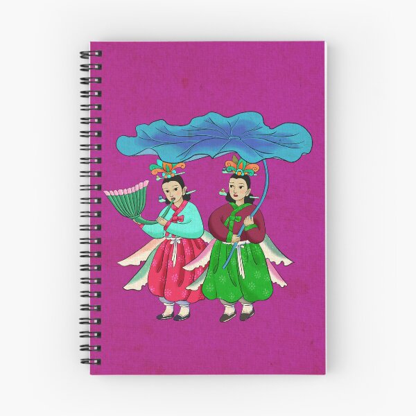 Item preview, Radiant Seonnyeo Fairy in Second Dress on Blue Lotus Leaf on Magenta  designed and sold by QamarART Paintings.