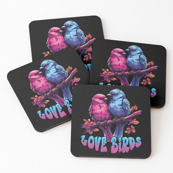 Item preview, Love Birds Blue and Pink Aesthetic Couple T-shirt  - Cute Bird Lovers designed and sold by al21ex.