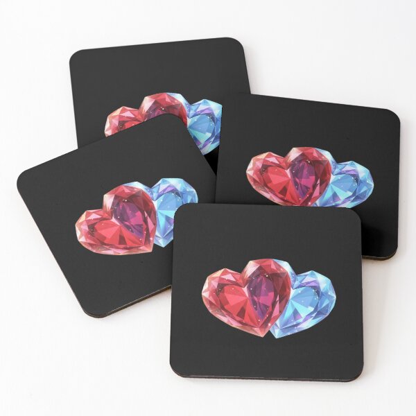 Item preview, Fire and Ice Crystal Gemstone Hearts designed and sold by MonaRose_Art.