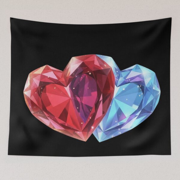 Item preview, Fire and Ice Crystal Gemstone Hearts designed and sold by MonaRose_Art.