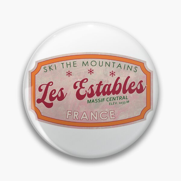 Item preview, Les Estables, Francia, Macizo Central, Esquí, insignia de esquí con textura designed and sold by Wanderful-roads.