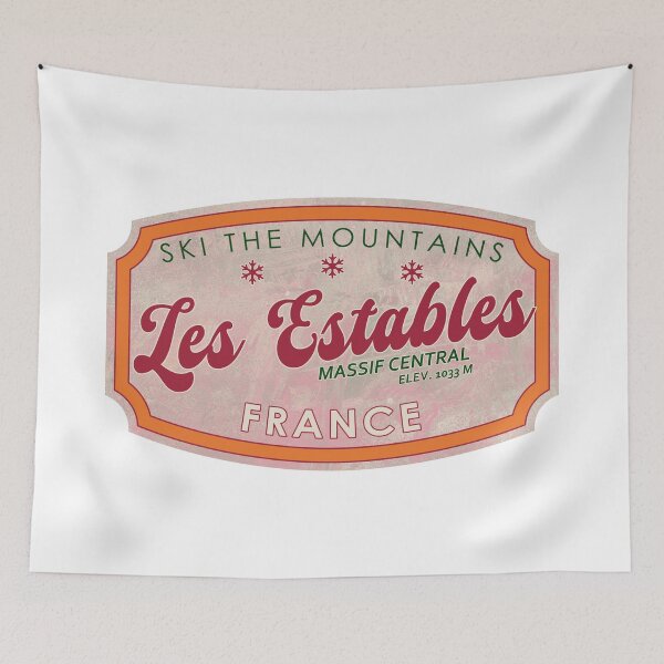 Item preview, Les Estables, Francia, Macizo Central, Esquí, insignia de esquí con textura designed and sold by Wanderful-roads.