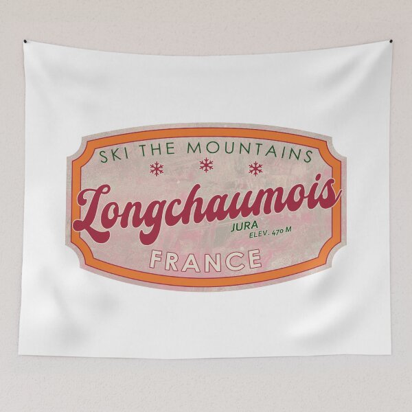 Item preview, Longchaumois, France, Jura, Ski, textured skiing badge designed and sold by Wanderful-roads.