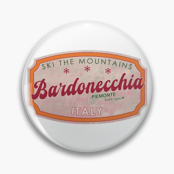 Item preview, Bardonecchia, Italy, Piemonte, Ski, textured skiing badge designed and sold by Wanderful-roads.