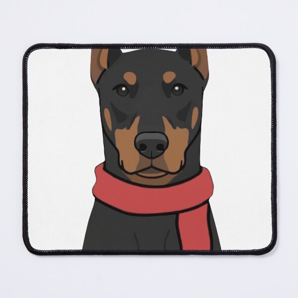 Item preview, Doberman Wearing Red Scarf Illustration designed and sold by WhatsupDawg.