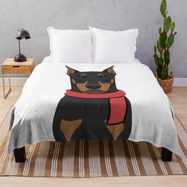 Item preview, Doberman Wearing Red Scarf Illustration designed and sold by WhatsupDawg.