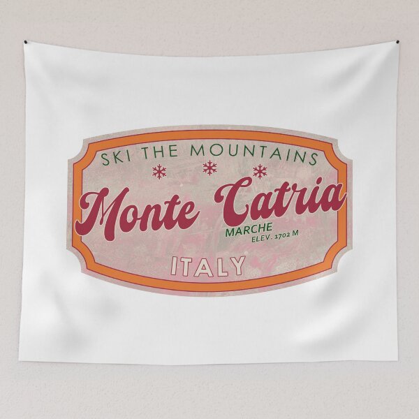 Item preview, Monte Catria, Italy, Marche, Ski, textured skiing badge designed and sold by Wanderful-roads.