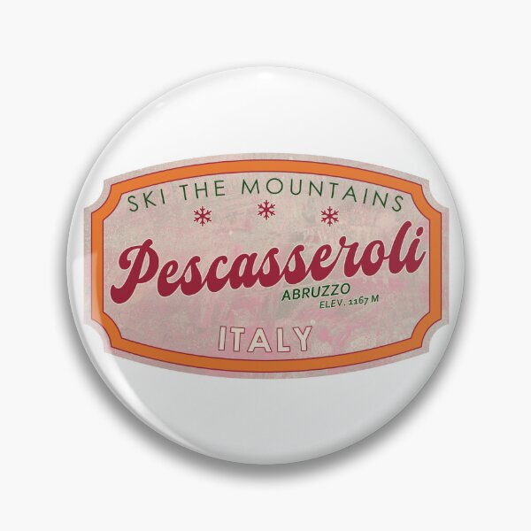 Item preview, Pescasseroli, Italy, Abruzzo, Ski, textured skiing badge designed and sold by Wanderful-roads.
