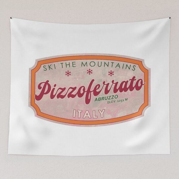 Item preview, Pizzoferrato, Italy, Abruzzo, Ski, textured skiing badge designed and sold by Wanderful-roads.