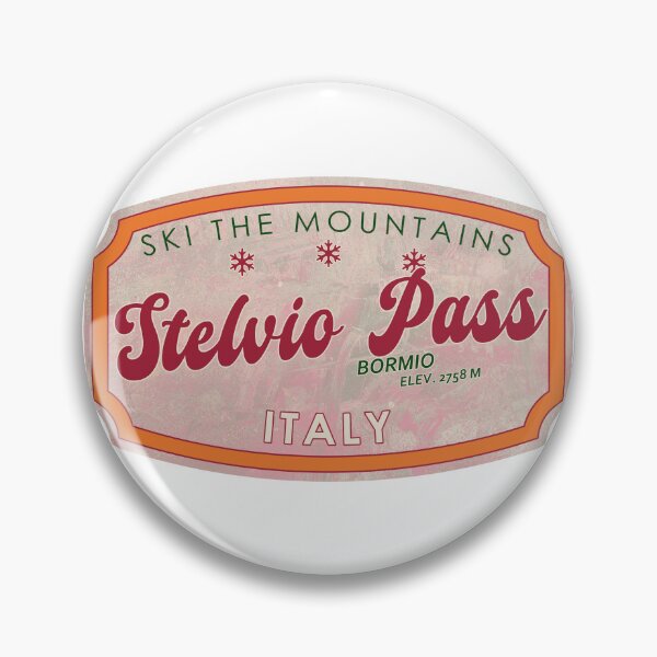 Item preview, Stelvio Pass, Italy, Bormio, Ski, textured skiing badge designed and sold by Wanderful-roads.