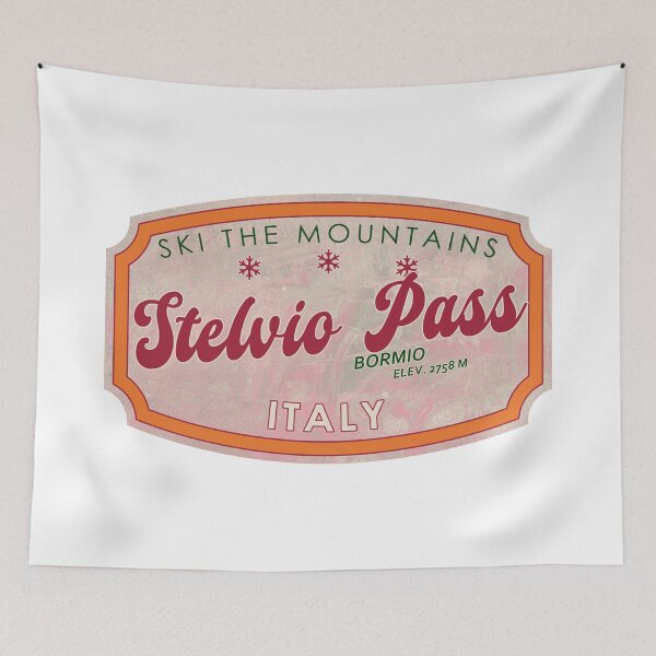 Item preview, Stelvio Pass, Italy, Bormio, Ski, textured skiing badge designed and sold by Wanderful-roads.