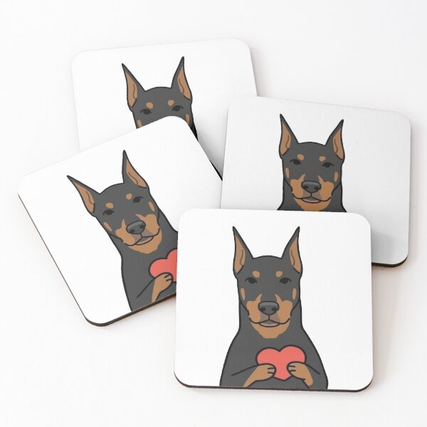 Item preview, Doberman Holding Heart Illustration designed and sold by WhatsupDawg.