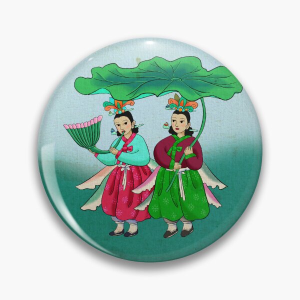 Item preview, Hada radiante de Seonnyeo con un segundo vestido sobre una hoja de loto verde a la luz del día designed and sold by QamarART Paintings.