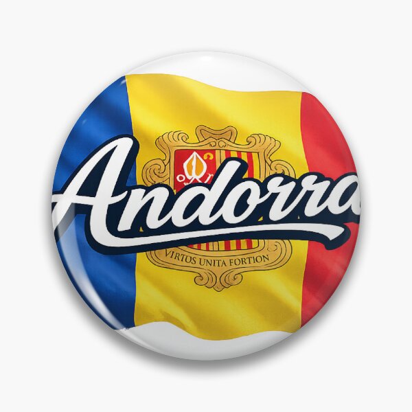 Item preview, Andorra Flag Typography – Andorran Pride Waving Flag Design designed and sold by GarnerSupplyCo.