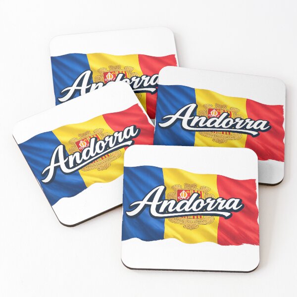 Item preview, Andorra Flag Typography – Andorran Pride Waving Flag Design designed and sold by GarnerSupplyCo.