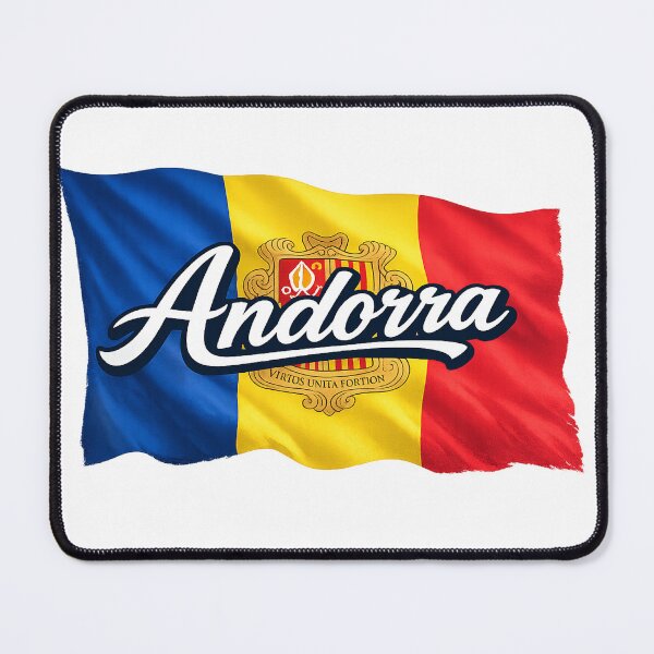 Item preview, Andorra Flag Typography – Andorran Pride Waving Flag Design designed and sold by GarnerSupplyCo.