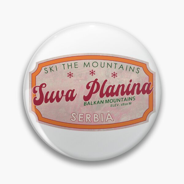 Item preview, Suva Planina, Serbia, Balkan Mountains, Ski, textured skiing badge designed and sold by Wanderful-roads.