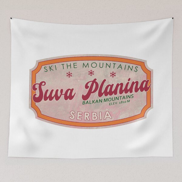 Item preview, Suva Planina, Serbia, Balkan Mountains, Ski, textured skiing badge designed and sold by Wanderful-roads.