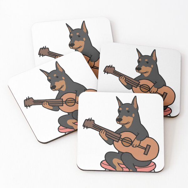Item preview, Doberman Playing Acoustic Guitar designed and sold by WhatsupDawg.