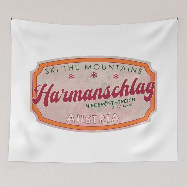 Item preview, Harmanschlag, Austria, Niederösterreich, Ski, textured skiing badge designed and sold by Wanderful-roads.