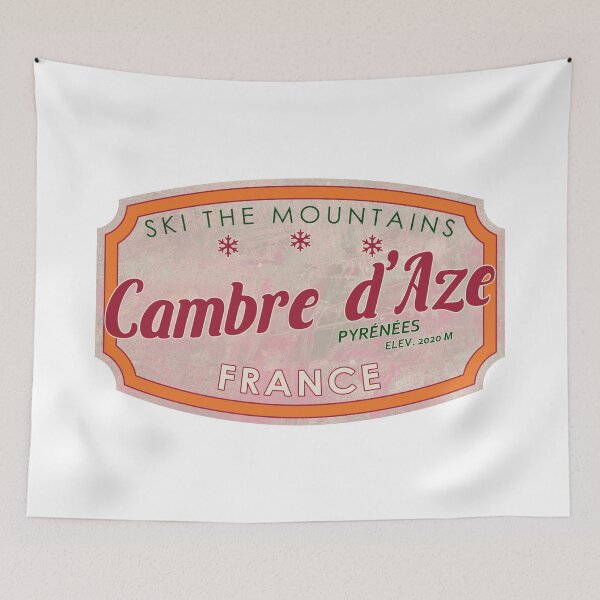 Item preview, Cambre d’Aze, France, Pyrénées, Ski, textured skiing badge designed and sold by Wanderful-roads.