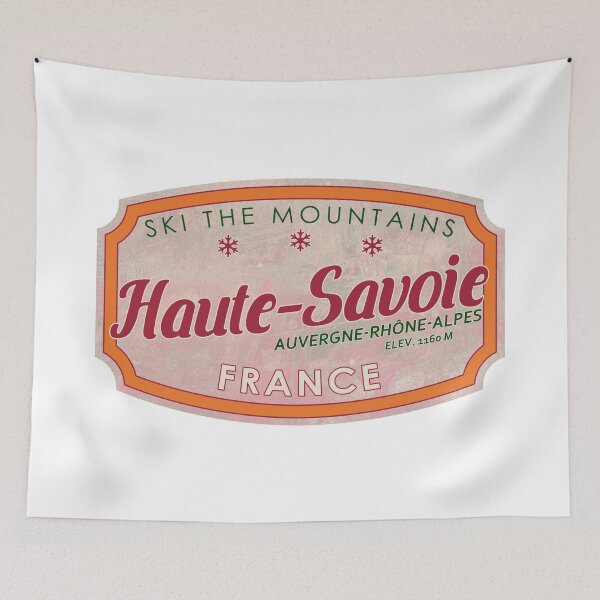 Item preview, Haute-Savoie, France, Auvergne-Rhône-Alpes, Ski, textured skiing badge designed and sold by Wanderful-roads.