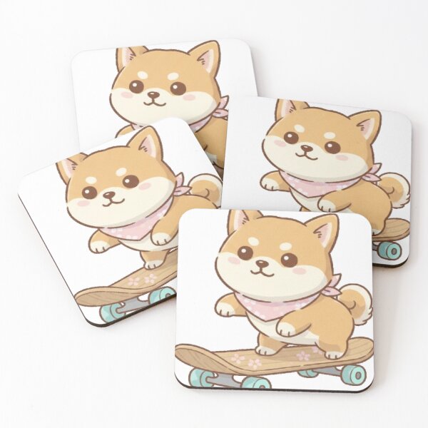 Item preview, Cute Skateboarding Shiba Inu designed and sold by vekotpu.