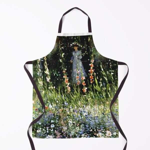Item preview, Young Girl at the Garden Gate at Giverny - Glimpse into the Tranquil designed and sold by artdesignsnow.