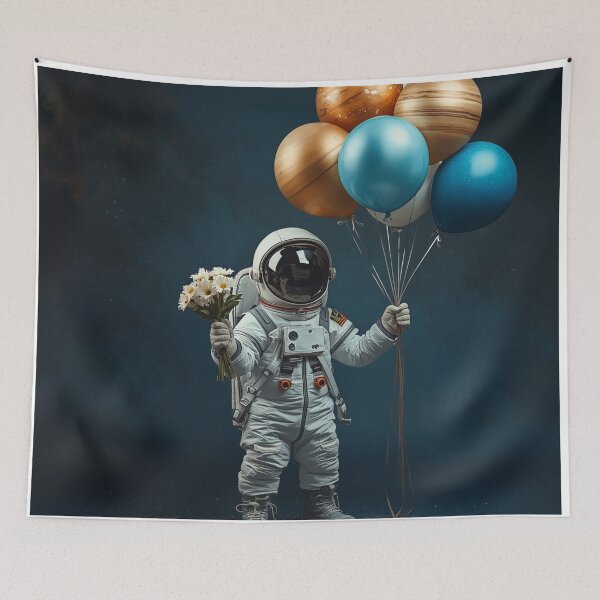 Item preview, Little Astronaut with Planet Balloons designed and sold by PixelVibe782.