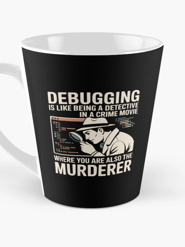 Thumbnail 3 of 4, Coffee Mug, Debugging Detective Programming Noir designed and sold by SplashTastic.