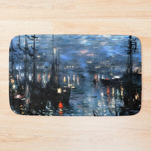 Item preview, The Port of Le Havre Night Effect - Captivating Nocturnal View designed and sold by artdesignsnow.