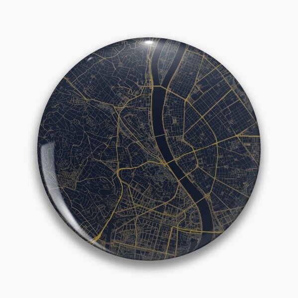 Item preview, Budapest Map Midnight Blue designed and sold by Thurisaz Designs.