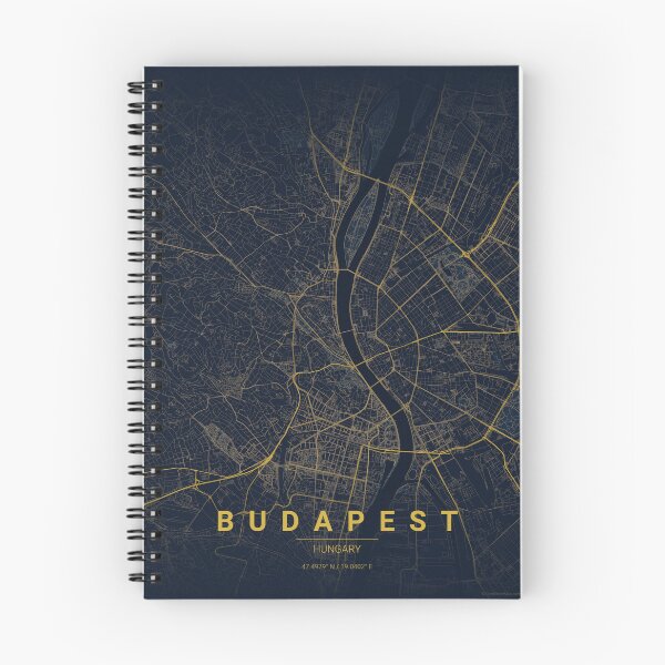 Item preview, Budapest Map Midnight Blue designed and sold by Thurisaz Designs.