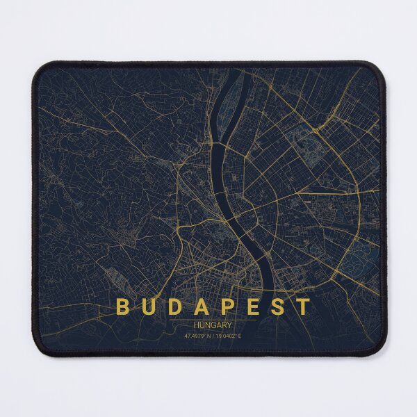 Item preview, Budapest Map Midnight Blue designed and sold by Thurisaz Designs.