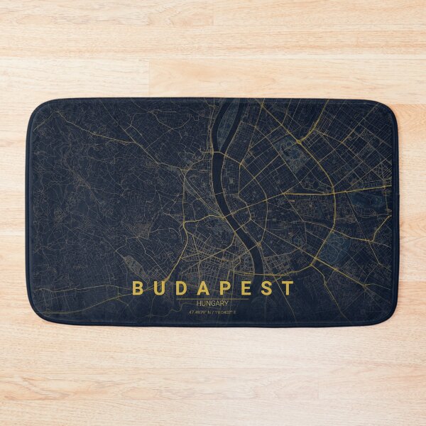 Item preview, Budapest Map Midnight Blue designed and sold by Thurisaz Designs.