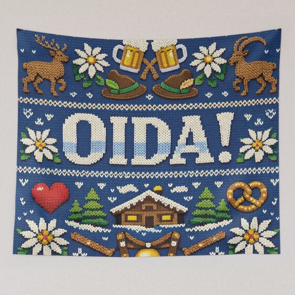 Item preview, Oida Bavaria Austria Alps Knitting Pattern Design designed and sold by Mauswohn.