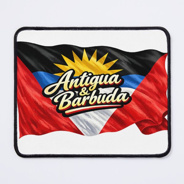Item preview, Antigua & Barbuda Flag Typography – Caribbean Pride Waving National Flag Design designed and sold by GarnerSupplyCo.