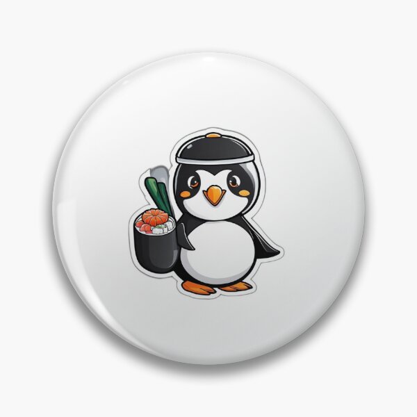 Artikelvorschau, Sushi-Koch-Pinguin-Aufkleber (gestanzt) entworfen und verkauft von Daniel-DL.