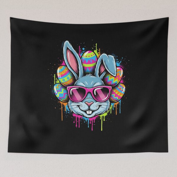 Item preview, Happy Easter Bruh Rabbit Rainbow Sunglass Groovy Bunny Eggs  designed and sold by yartyartyart.