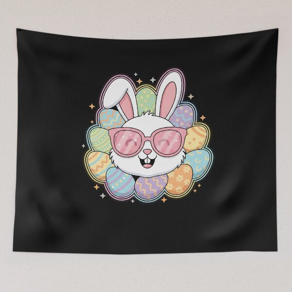 Item preview, Happy Easter Bruh Rabbit Rainbow Sunglass Groovy Bunny Eggs  designed and sold by yartyartyart.
