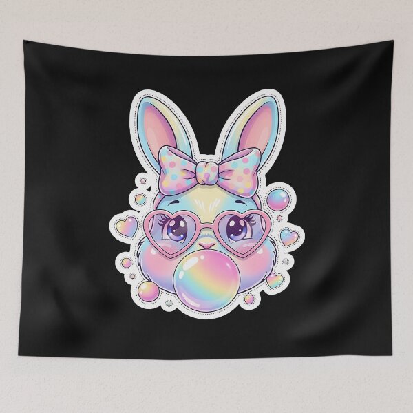 Item preview, Happy Easter Coquette Bow Bunny Rabbit Retro Girl Women designed and sold by yartyartyart.