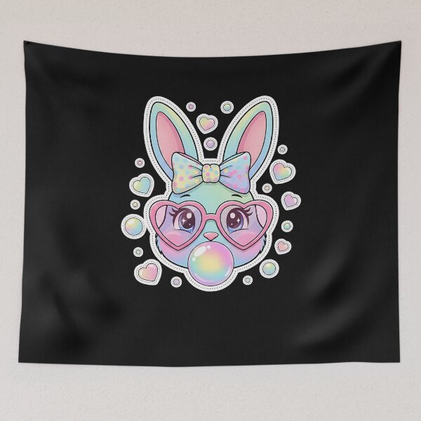 Item preview, Happy Easter Coquette Bow Bunny Rabbit Retro Girl Women designed and sold by yartyartyart.
