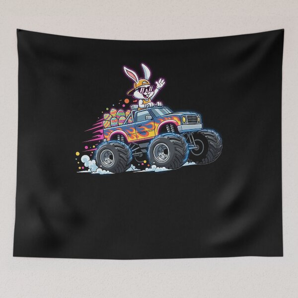 Item preview, Happy Easter Dabbing Bunny Monster Truck Toddler Kids Boys designed and sold by yartyartyart.