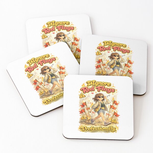 Item preview, I Ignore Red Flags Professionally – Funny Dating Humor Illustration designed and sold by StrayaDesign.
