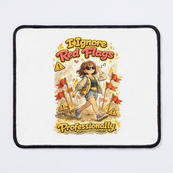 Item preview, I Ignore Red Flags Professionally – Funny Dating Humor Illustration designed and sold by StrayaDesign.