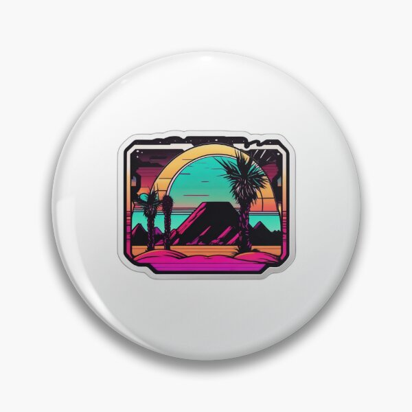 Item preview, Synthwave Desert Sunset Die-Cut Sticker designed and sold by Daniel-DL.